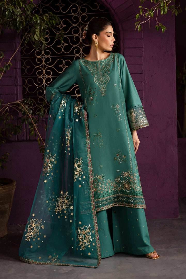 Beoume 3Pc - Embroidered Solid Dress - BATIK