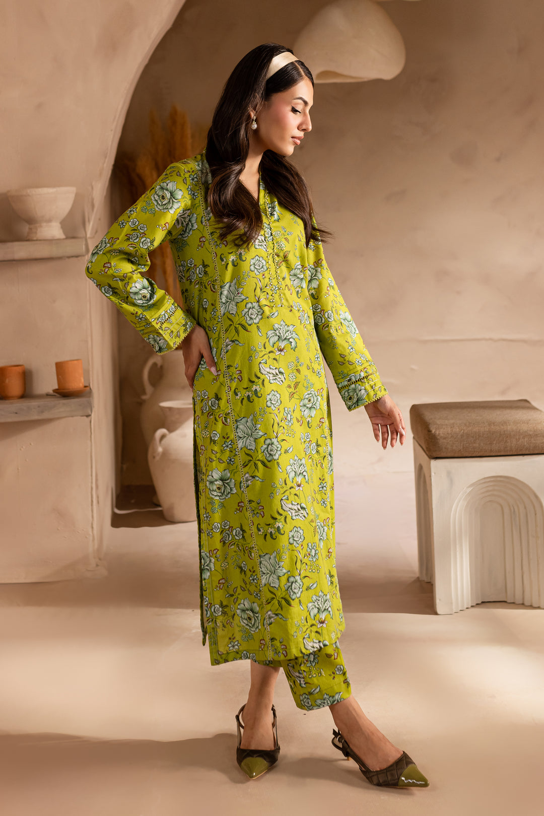 Caleb 2Pc - Printed Khaddar Dress - BATIK