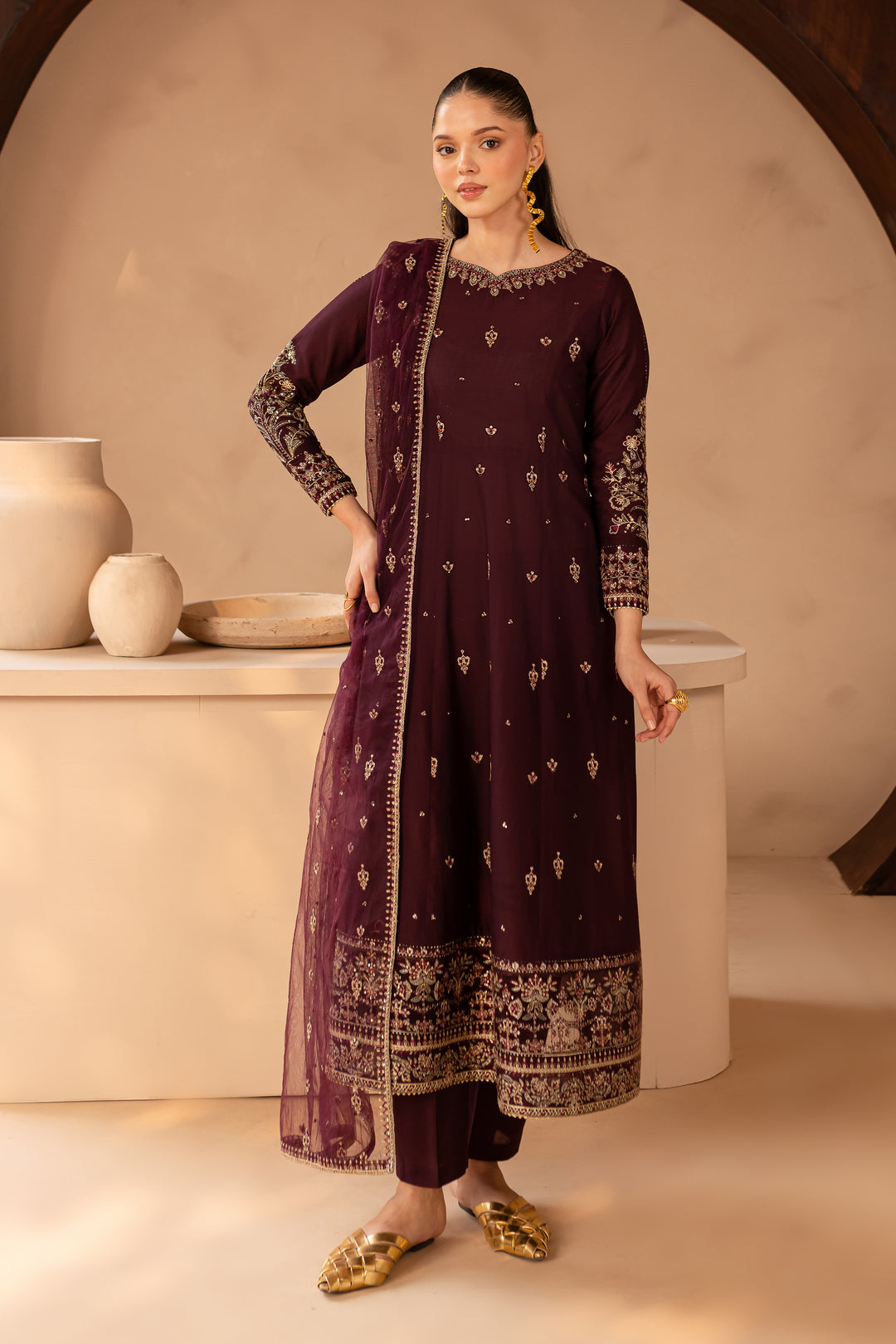 Mystic Haze 3Pc - Embroidered Lawn Dress