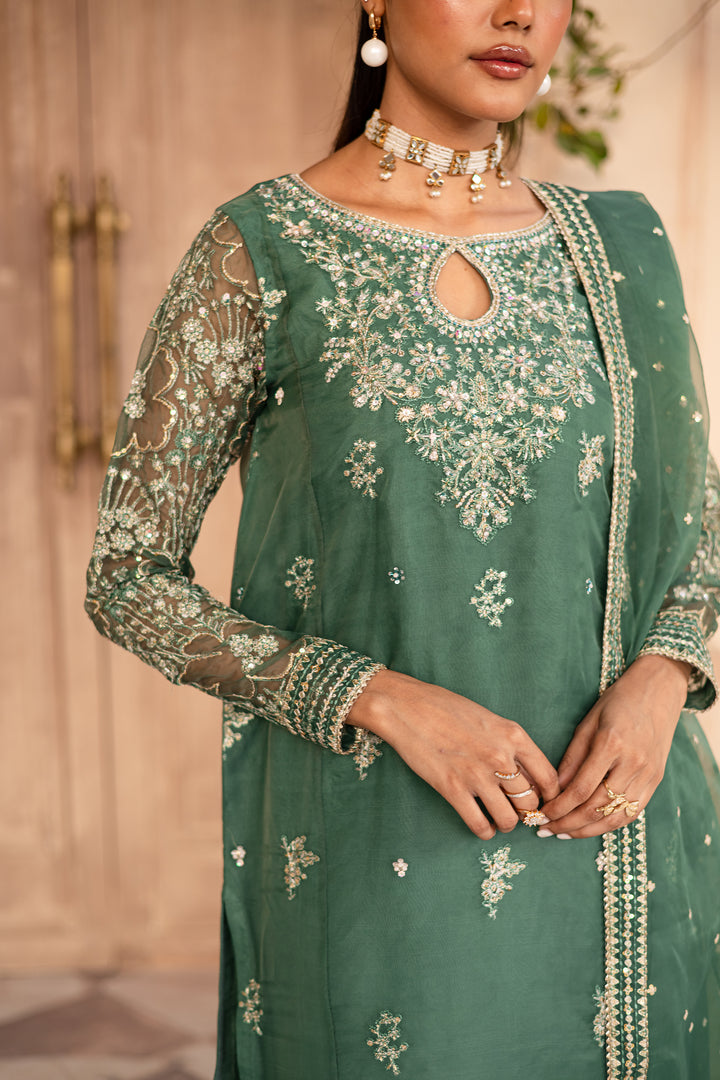 Shireen 3Pc - Embroidered Luxe Pret