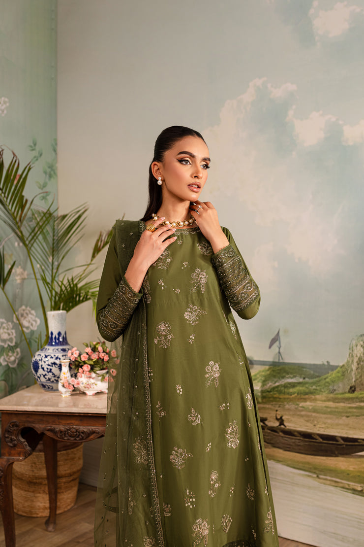 Opulent 3Pc - Embroidered Lawn Dress - BATIK