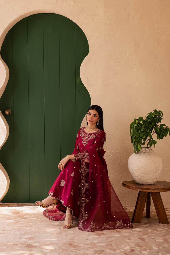 Jhumka 3Pc - Embroidered Solid Dress - BATIK