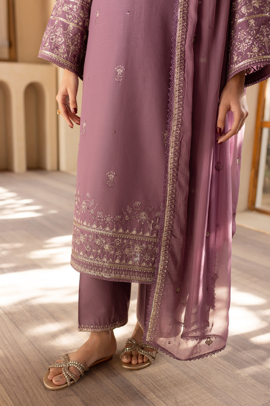 Winkle 3Pc - Embroidered Khaddar Dress - BATIK