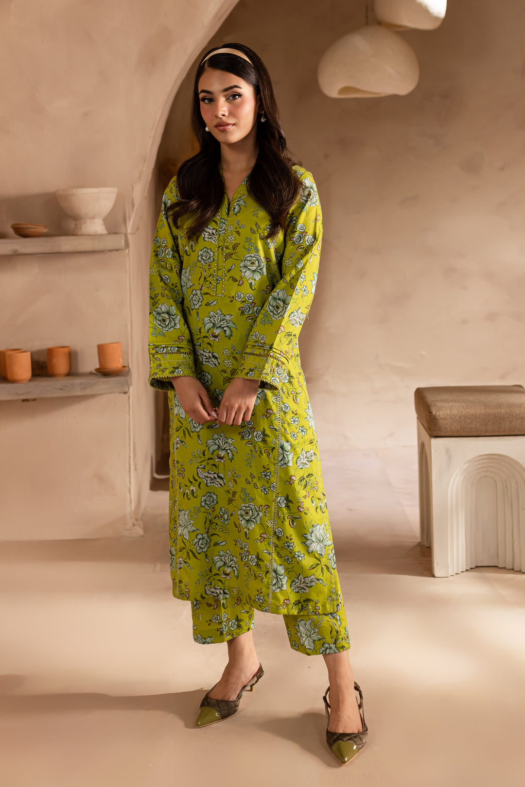 Caleb 2Pc - Printed Khaddar Dress - BATIK