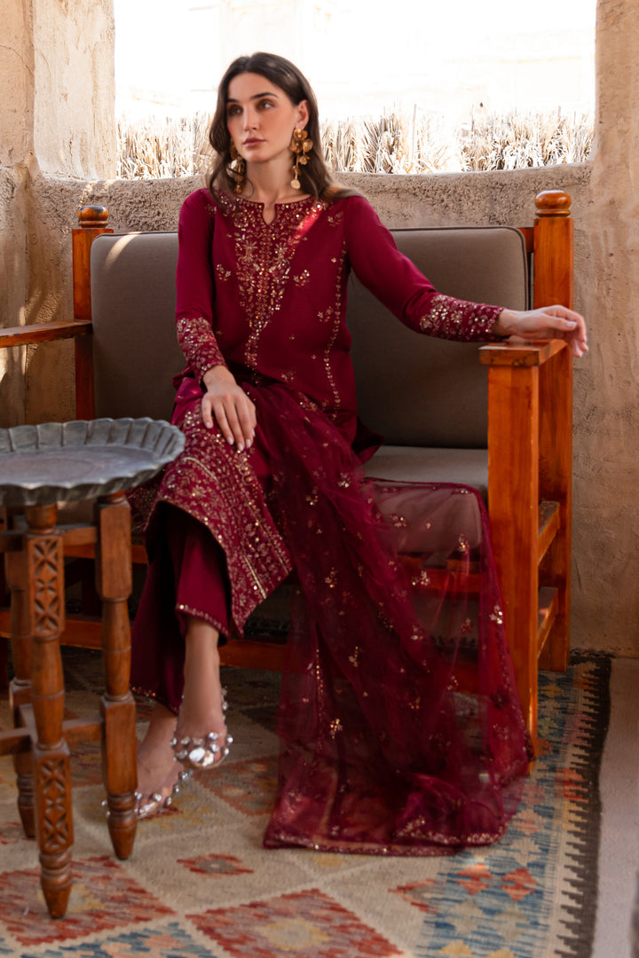 Zyra 3Pc - Embroidered Khaddar Dress - BATIK