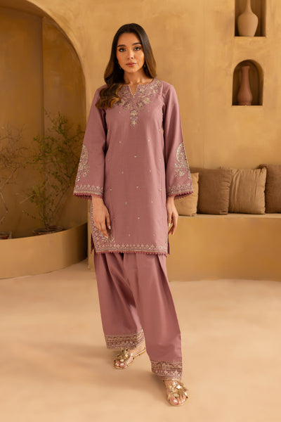 Ferio 2Pc - Embroidered Khaddar Dress