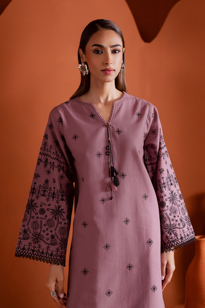 Pitch 2Pc - Embroidered Khaddar Dress