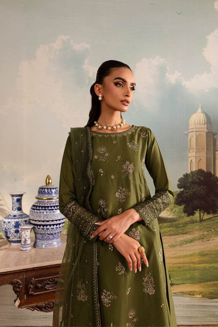 Opulent 3Pc - Embroidered Lawn Dress - BATIK