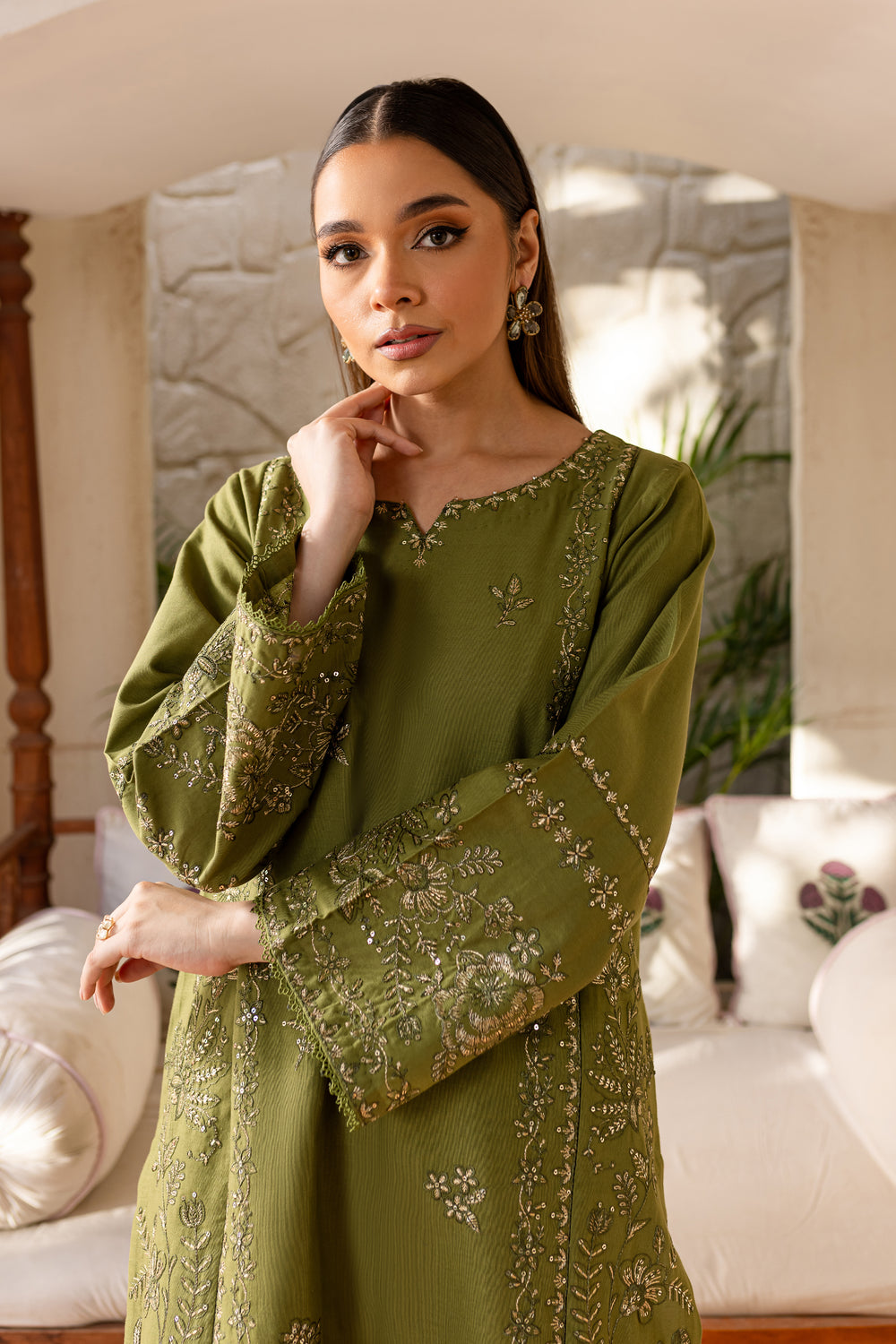 Fern Crush 2Pc - Embroidered Khaddar Dress - BATIK