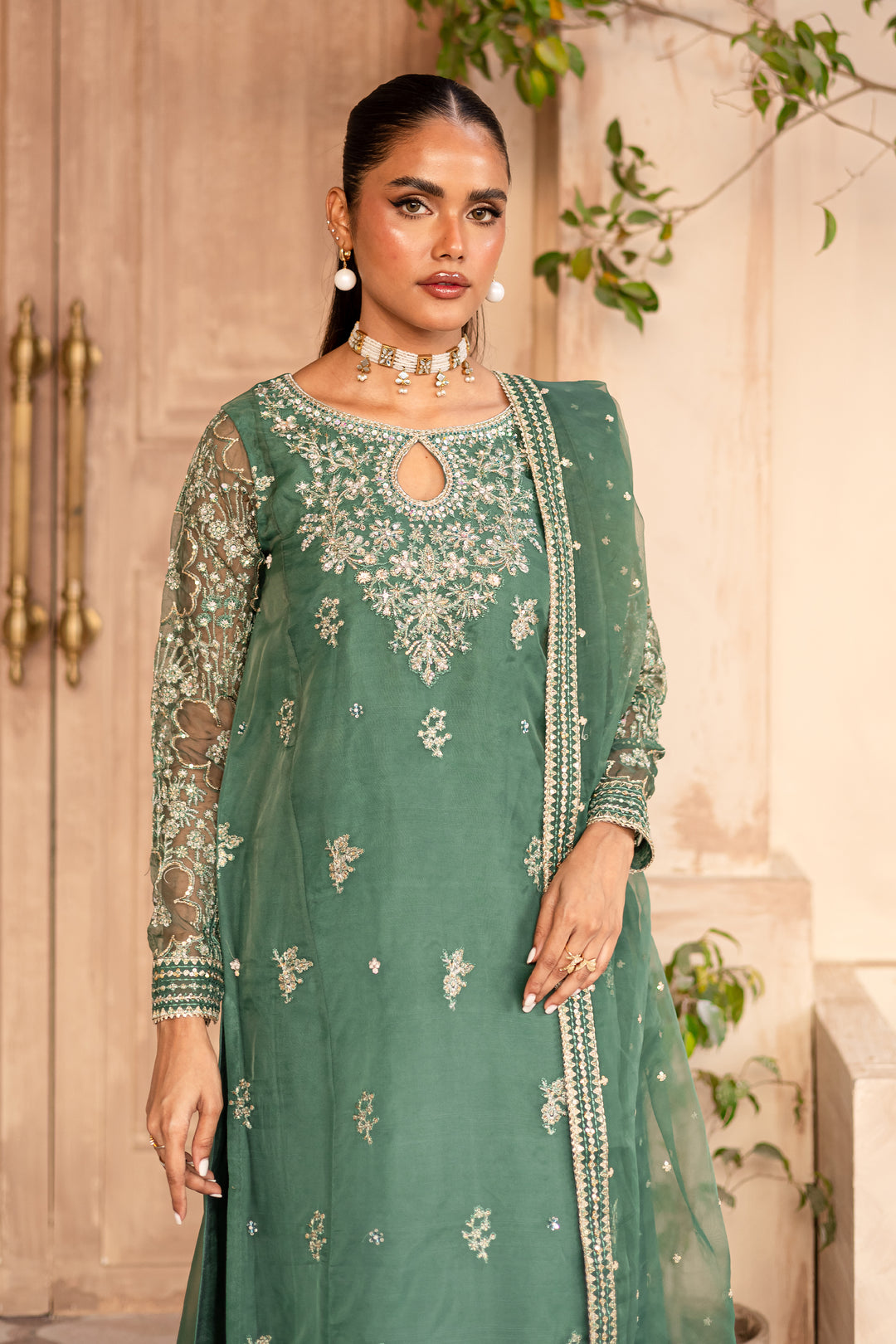 Shireen 3Pc - Embroidered Luxe Pret