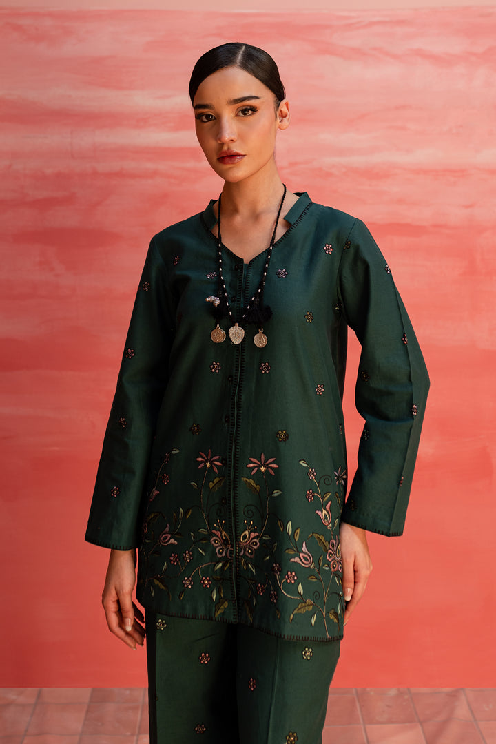 Ainsley 2Pc - Embroidered Khaddar Dress - BATIK