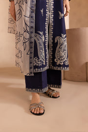 Deep Sea 3Pc - Embroidered Lawn Dress - BATIK