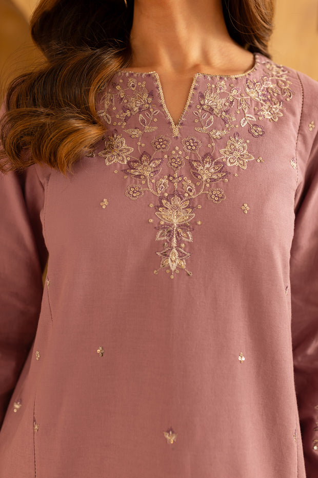 Ferio 2Pc - Embroidered Khaddar Dress