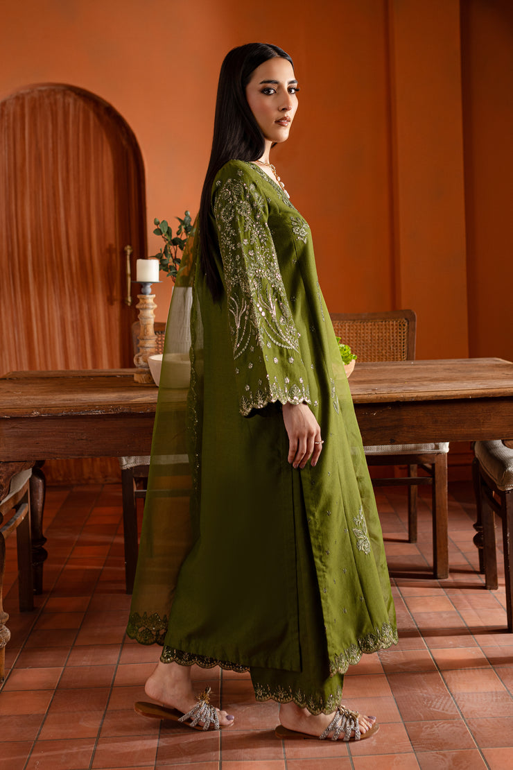 Rosine 3Pc- Embroidered Karandi Dress