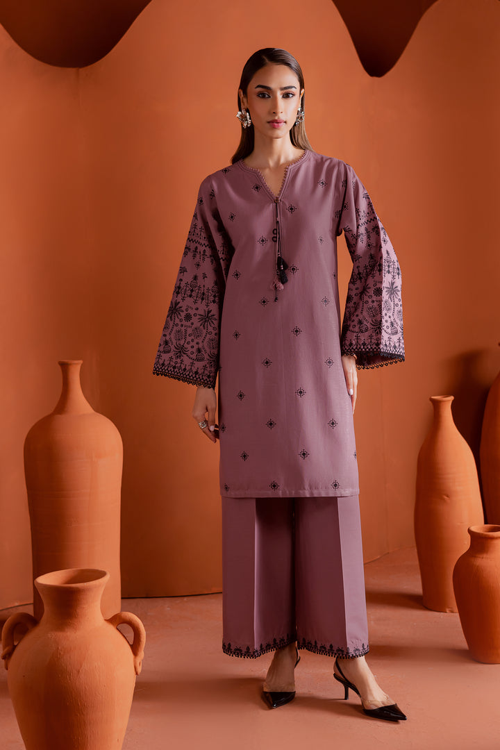 Pitch 2Pc - Embroidered Khaddar Dress