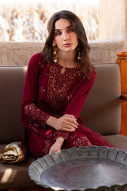 Zyra 3Pc - Embroidered Khaddar Dress