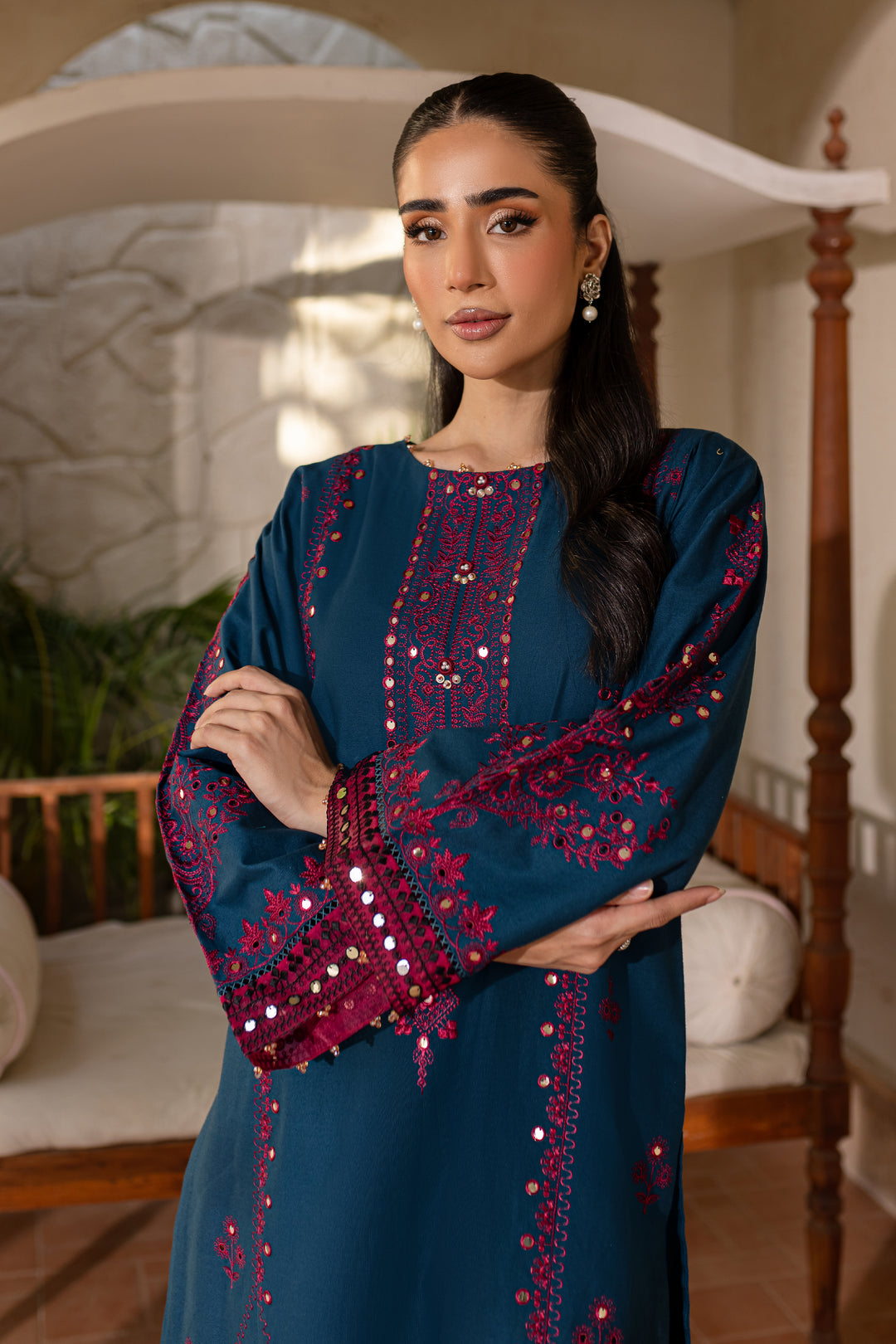 Meeru 2Pc - Embroidered Khaddar Dress - BATIK