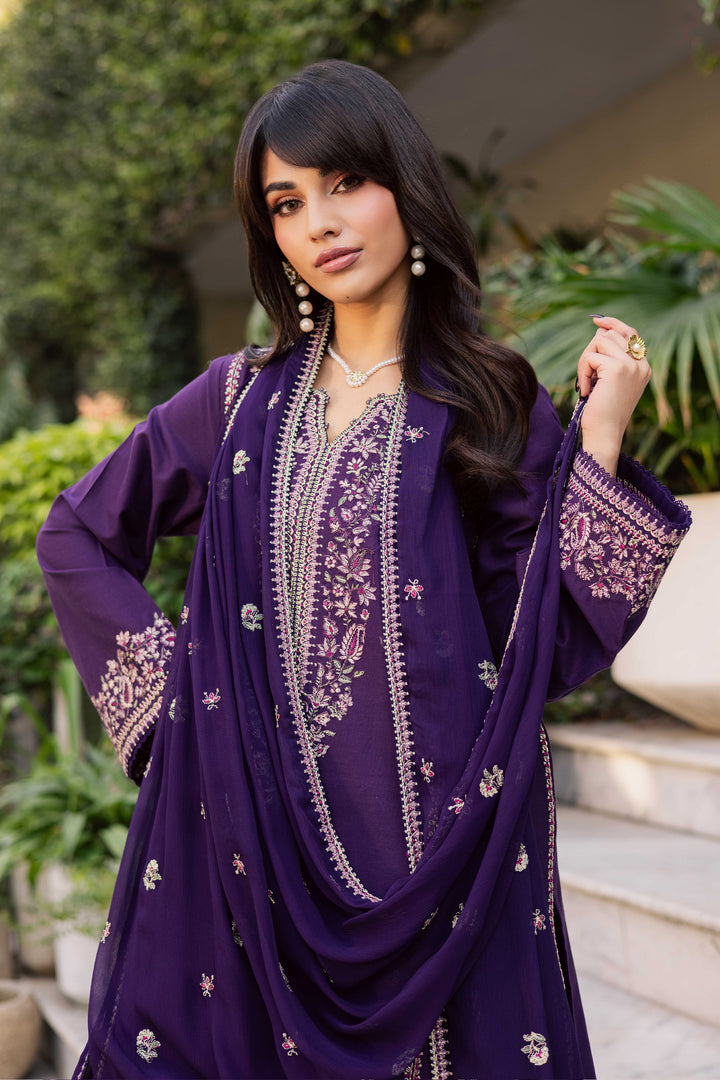Sigal 3Pc - Embroidered Khaddar Dress