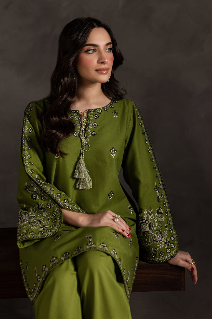 Green Gem 2Pc - Embroidered Khaddar Dress - BATIK