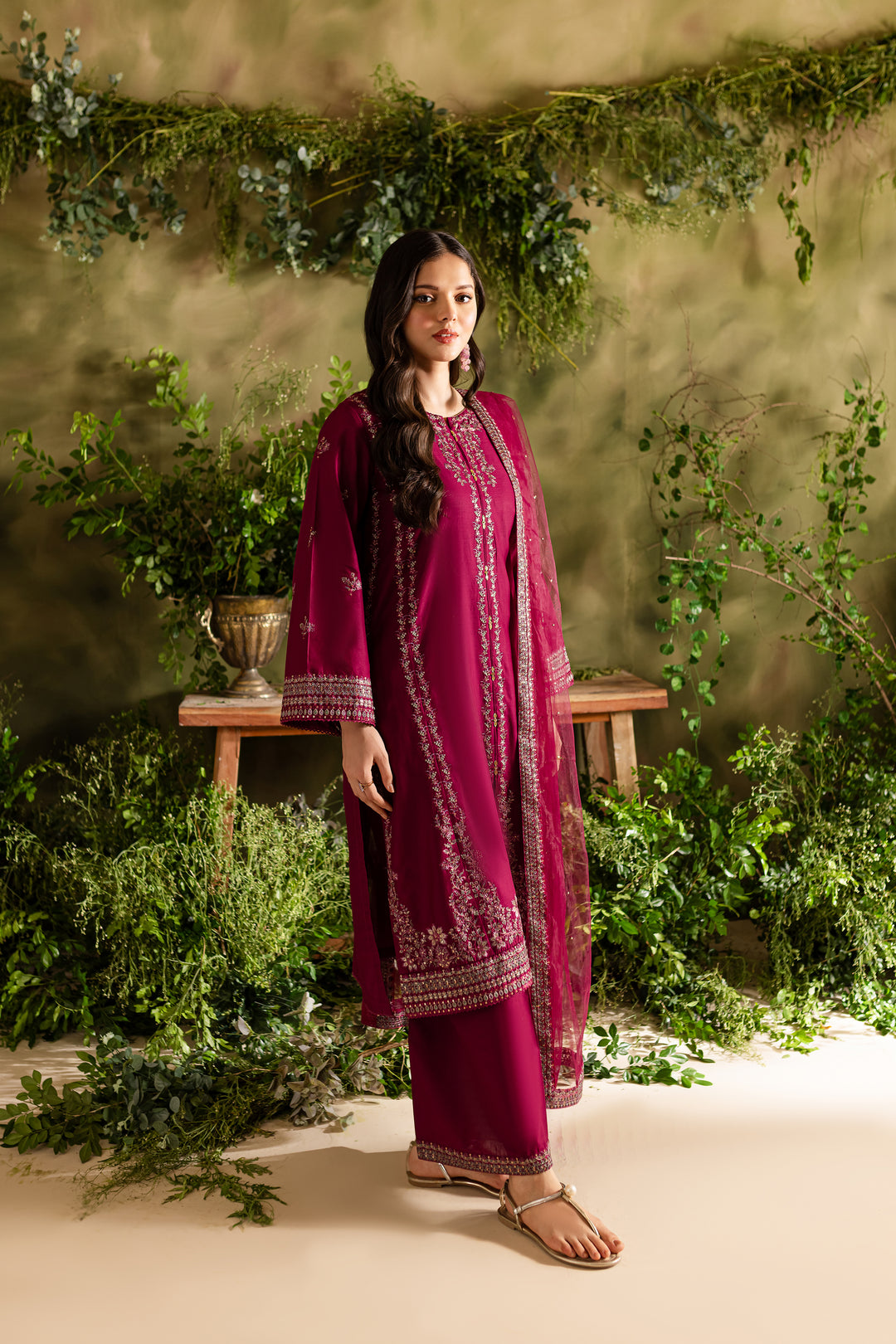 Jugnu 3Pc - Embroidered Lawn Dress - BATIK