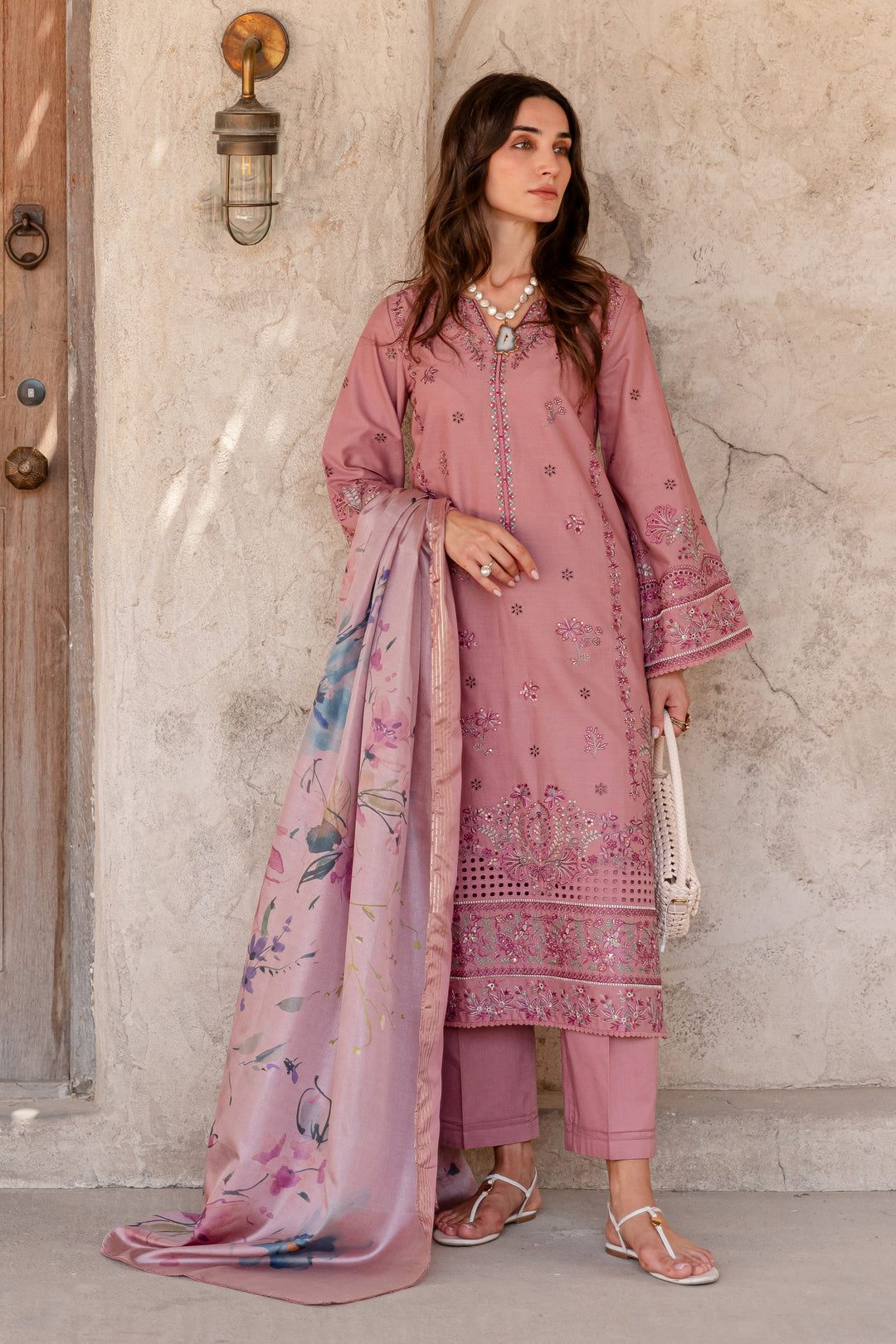 Sham 3Pc - Embroidered Khaddar Dress - BATIK