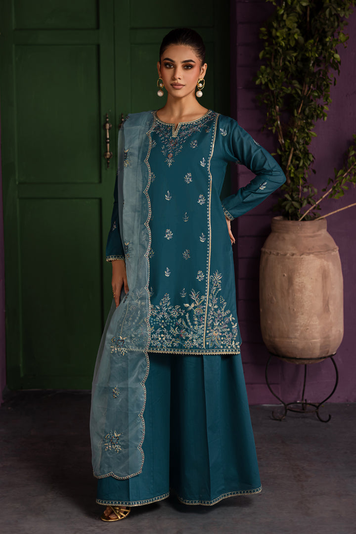 Bronya 3Pc - Embroidered Solid Dress - BATIK