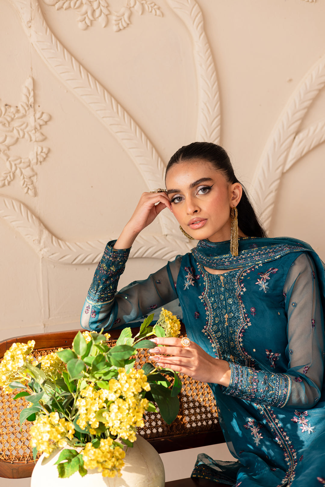 Sanaz 3PC - Embroidered Luxe Pret