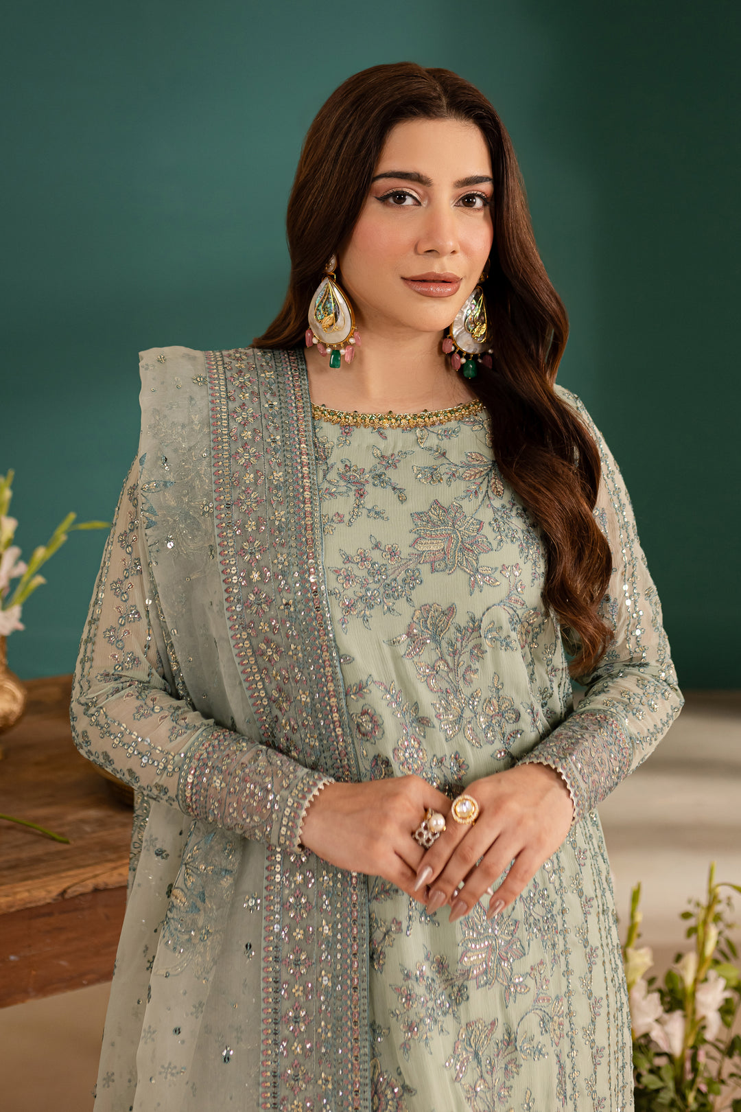 Abyan 3Pc - Embroidered Luxe Pret