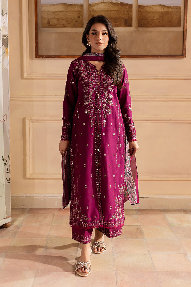 Evari 3Pc - Embroidered Khaddar Dress