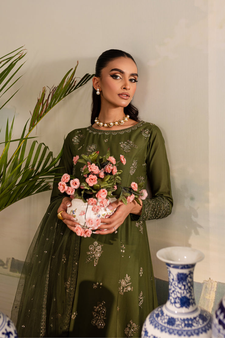 Opulent 3Pc - Embroidered Lawn Dress - BATIK