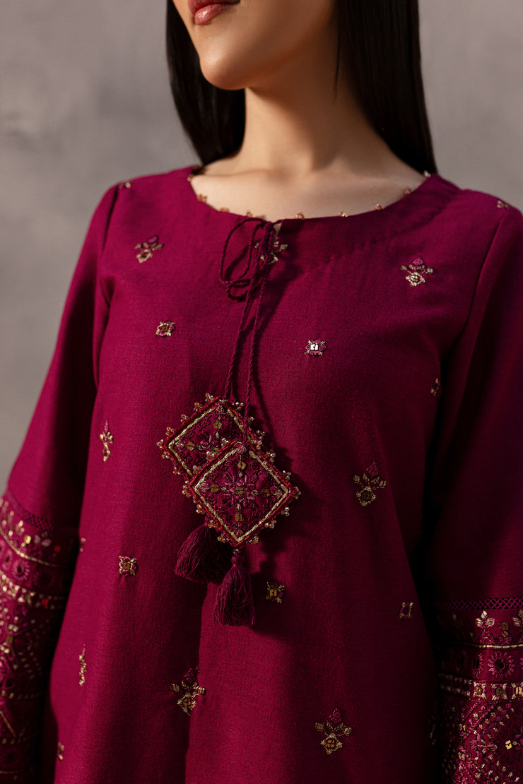 Red Cruz 2Pc - Embroidered Karandi Dress