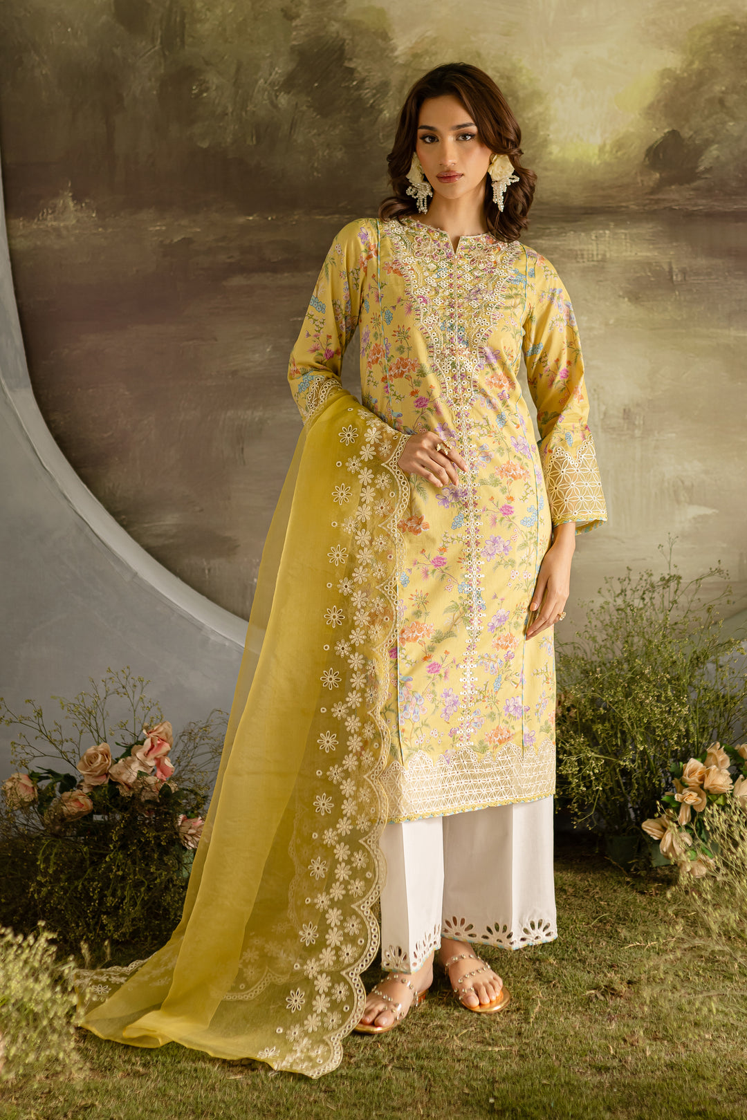 Gleam 3Pc - Printed Lawn Dress