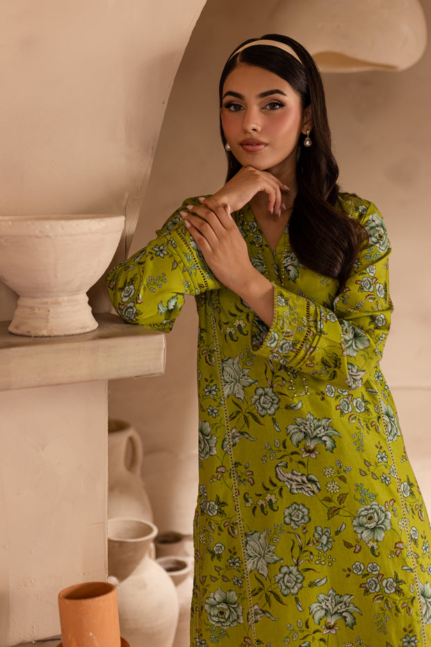 Caleb 2Pc - Printed Khaddar Dress