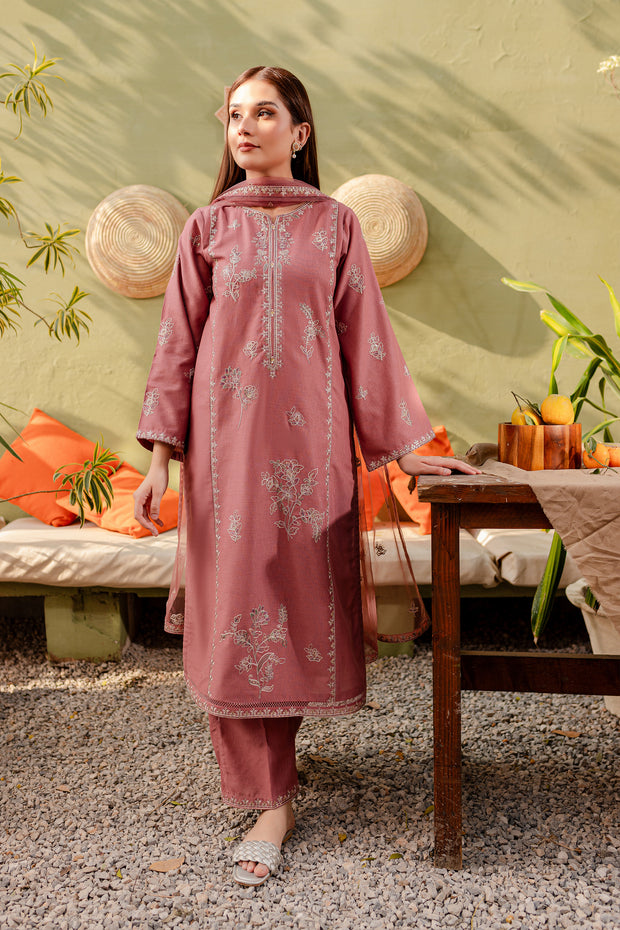 Ayhan 3Pc - Embroidered Karandi Dress - BATIK