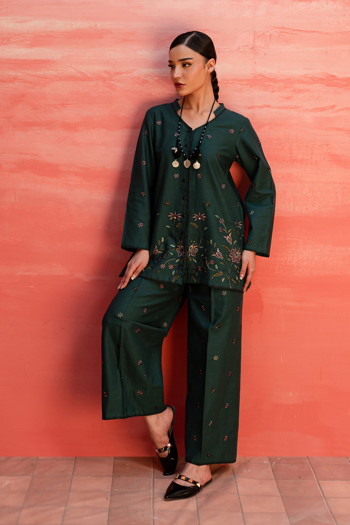 Ainsley 2Pc - Embroidered Khaddar Dress - BATIK