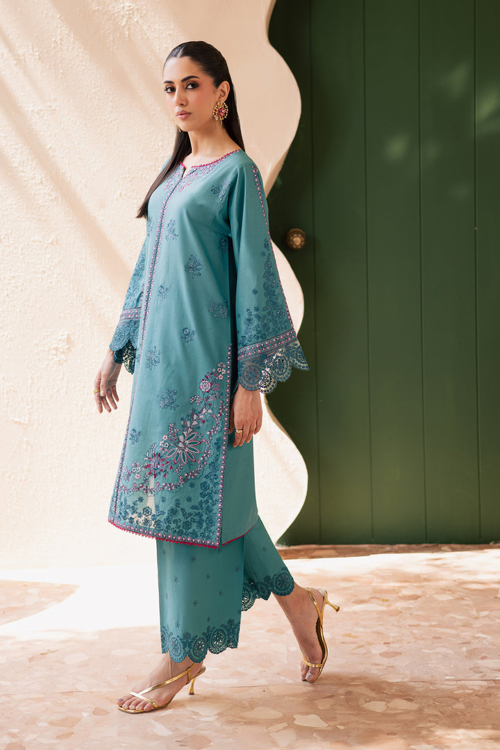 Versak 2Pc - Embroidered Solid Dress - BATIK