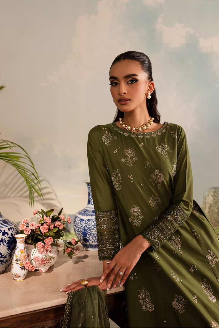 Opulent 3Pc - Embroidered Lawn Dress - BATIK