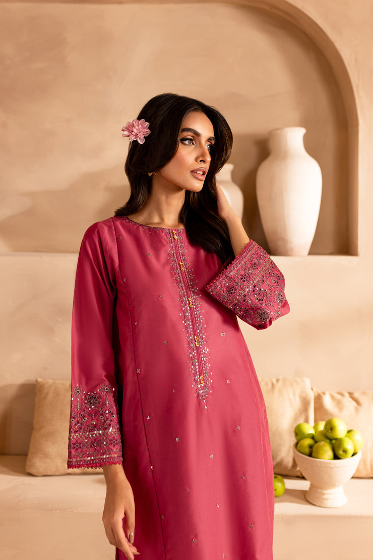 Aurora Pink 2Pc - Embroidered Lawn Dress - BATIK