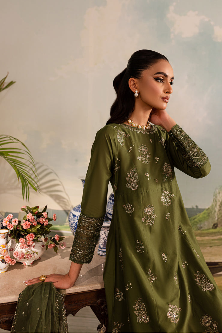 Opulent 3Pc - Embroidered Lawn Dress - BATIK