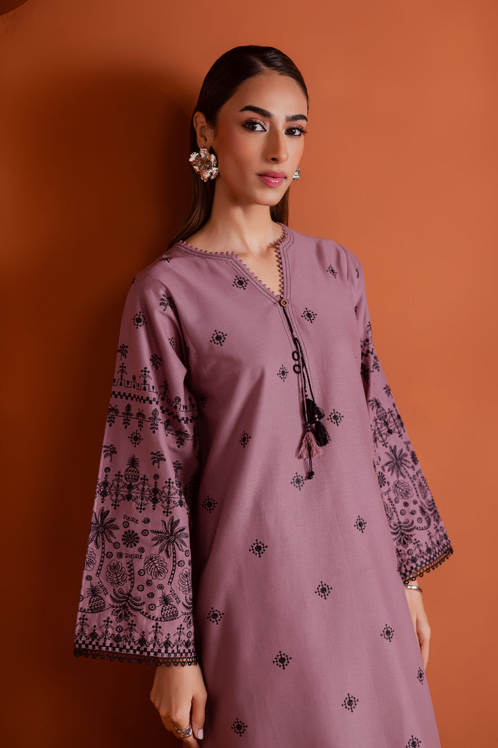 Pitch 2Pc - Embroidered Khaddar Dress