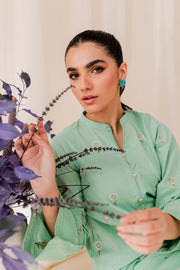 Neon Green 2Pc - Embroidered Jacquard Dress - BATIK