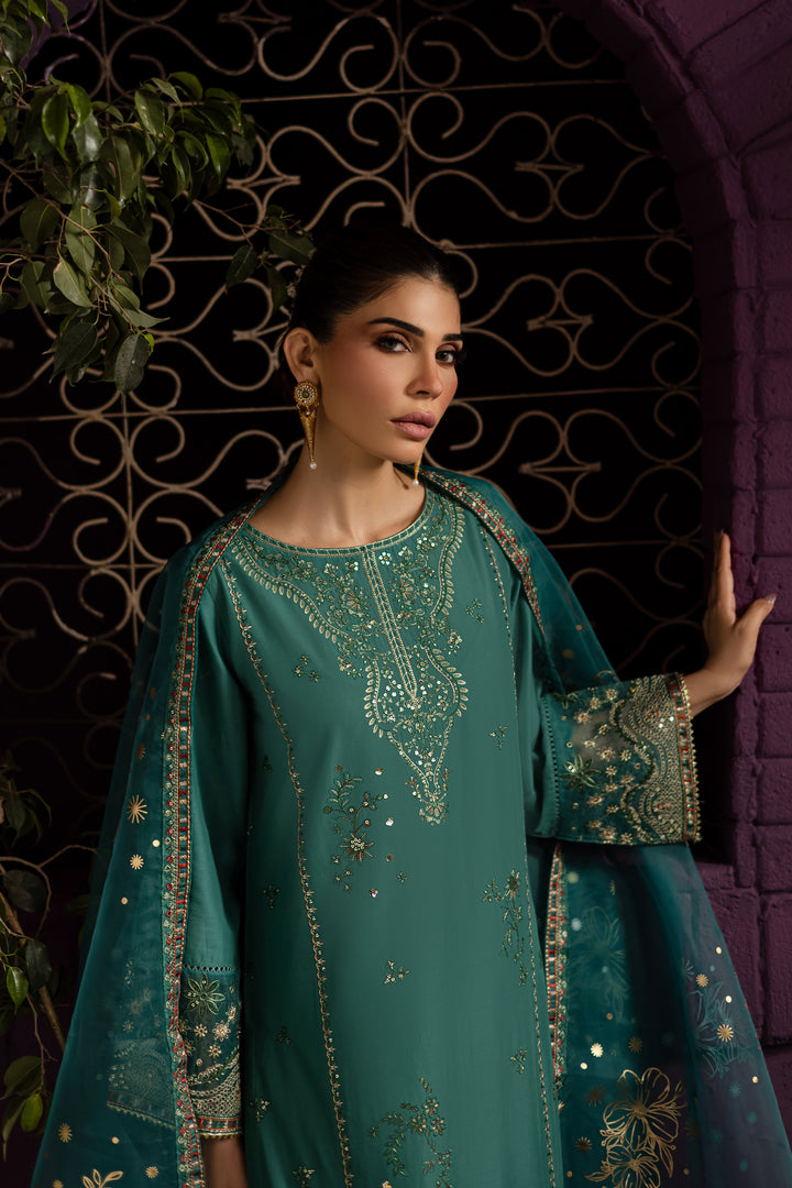 Beoume 3Pc - Embroidered Solid Dress - BATIK
