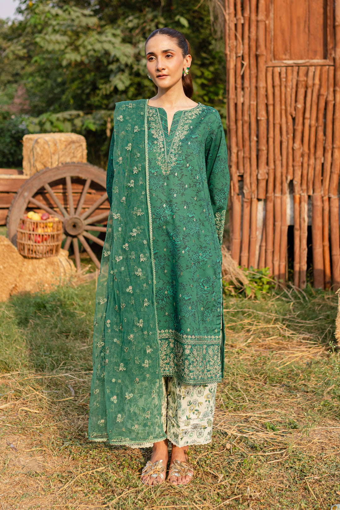 Stella 3Pc - Printed Khaddar Dress - BATIK