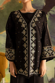 Neptune Black 3Pc - Embroidered Khaddar Dress