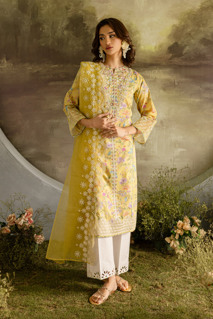 Gleam 3Pc - Printed Lawn Dress