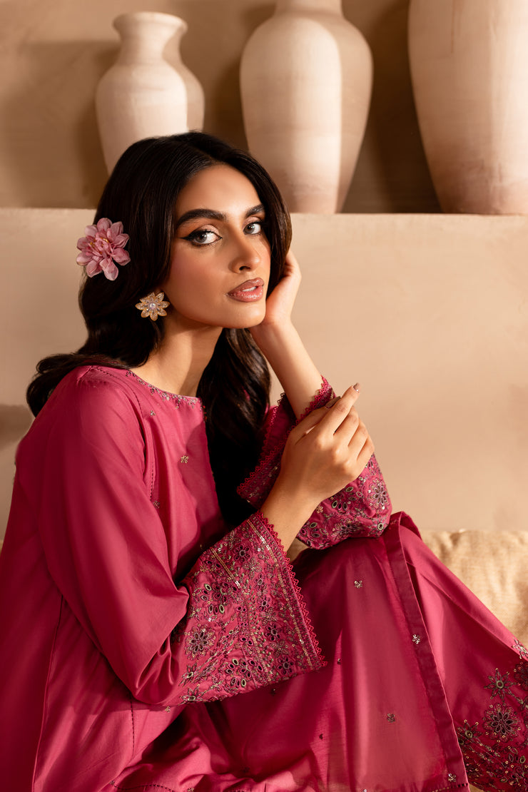 Aurora Pink 2Pc - Embroidered Lawn Dress - BATIK