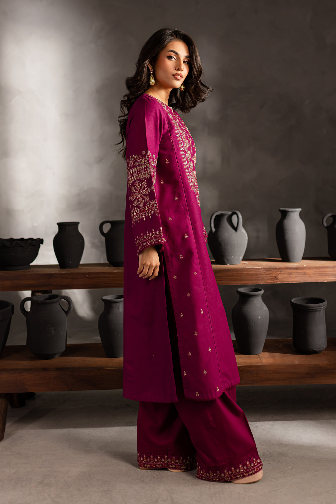 Geniya 2Pc - Embroidered Khaddar Dress - BATIK