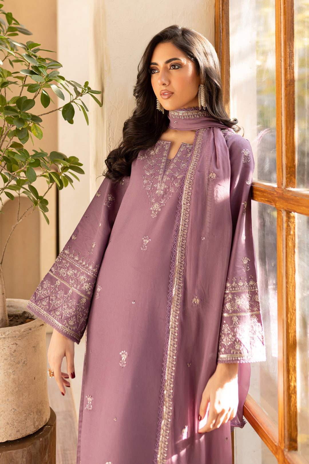 Winkle 3Pc - Embroidered Khaddar Dress - BATIK