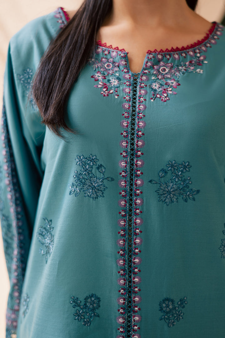 Versak 2Pc - Embroidered Solid Dress - BATIK
