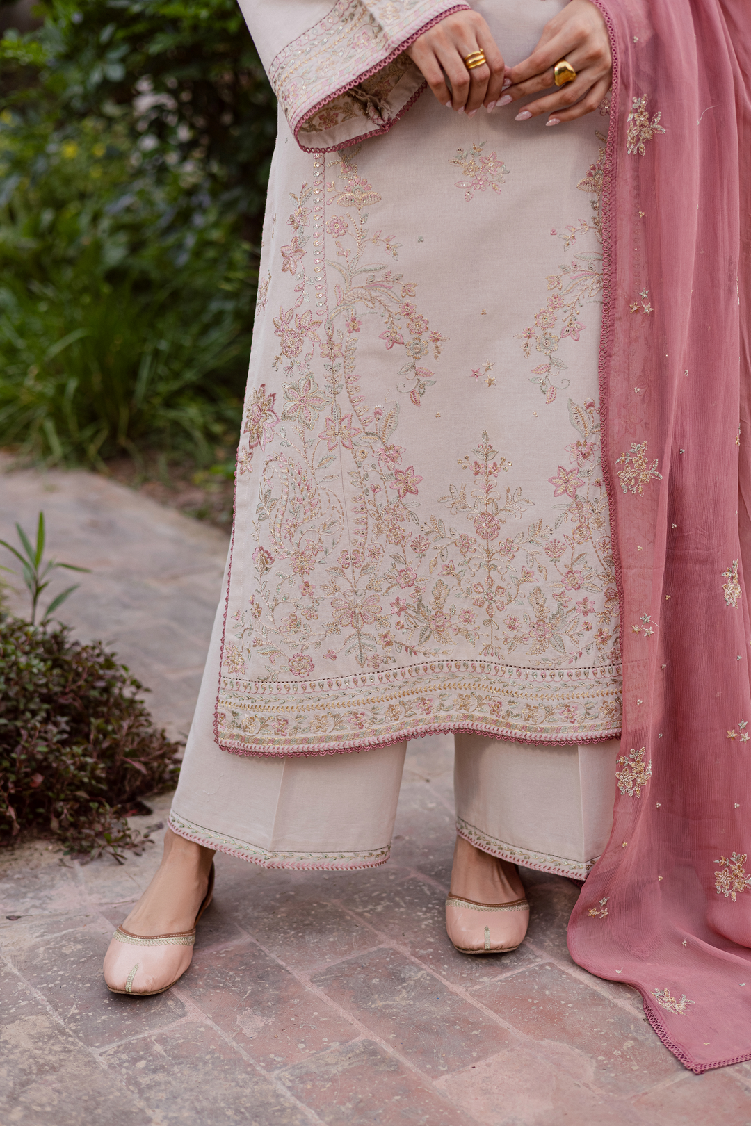 White Castor 3Pc - Embroidered Khaddar Dress
